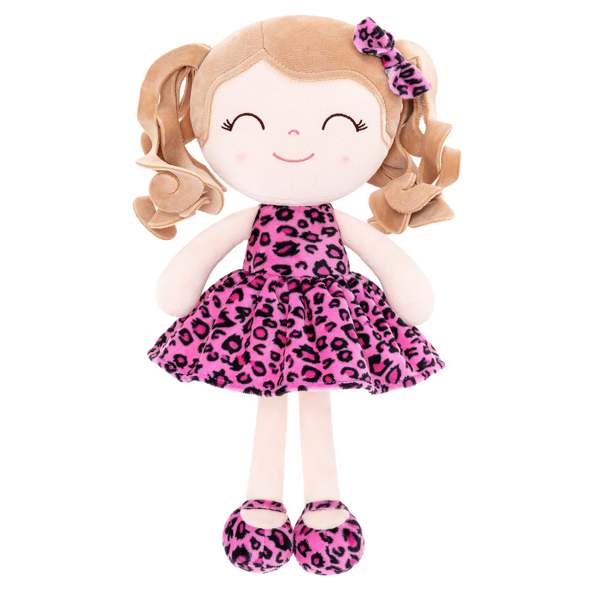 Personalized Gloveleya Curly Hair Dolls with Rose Leopard Dress 12inches(30CM) - Gloveleya Offical