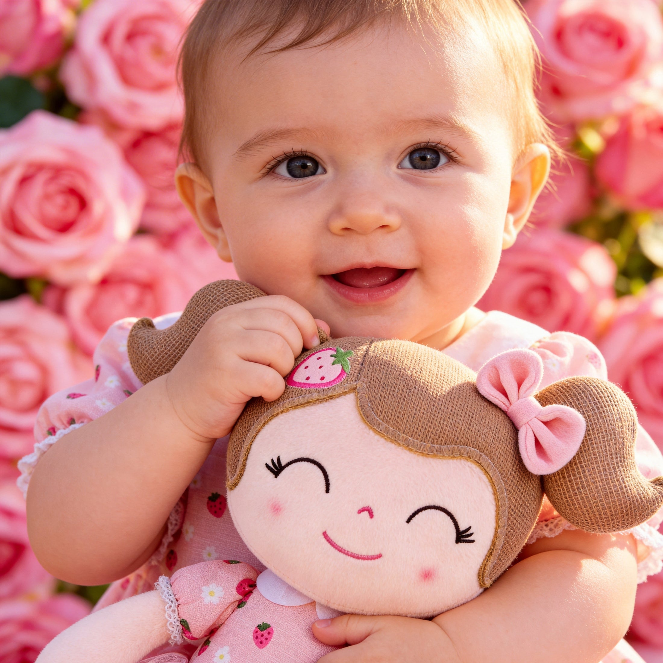 Personalized 16-inch Gloveleya Strawberry Girl Plush doll Perfect 1st birthday gift Spring Girl Series