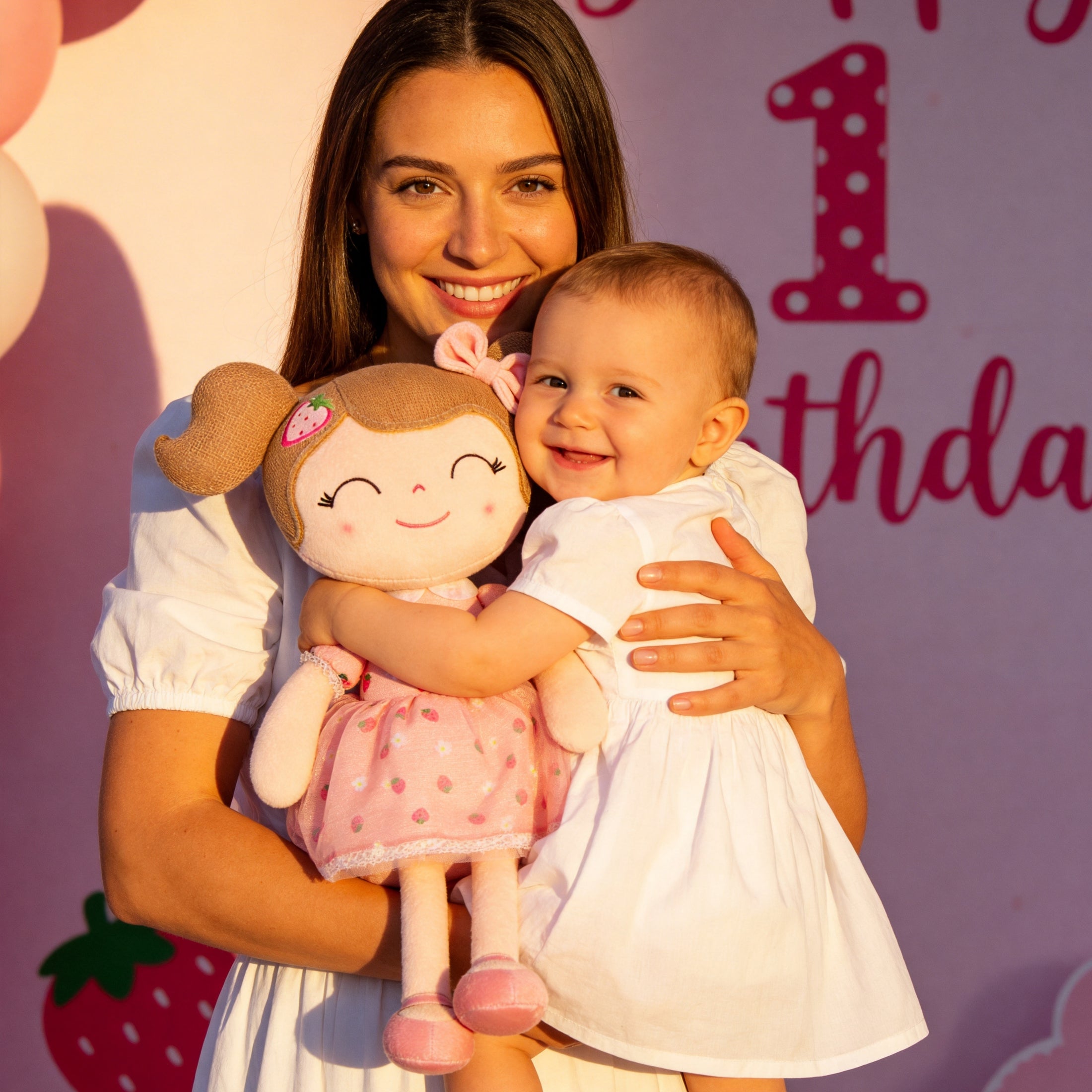 Personalized 16-inch Gloveleya Strawberry Girl Plush doll Perfect 1st birthday gift Spring Girl Series