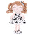 Personalized Gloveleya Curly Hair Dolls with Cow Costume 12inches(30CM)