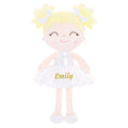 Load image into Gallery viewer, Gloveleya 12-inch Personalized Plush Dolls Curly Haired Iridescent Girls - White
