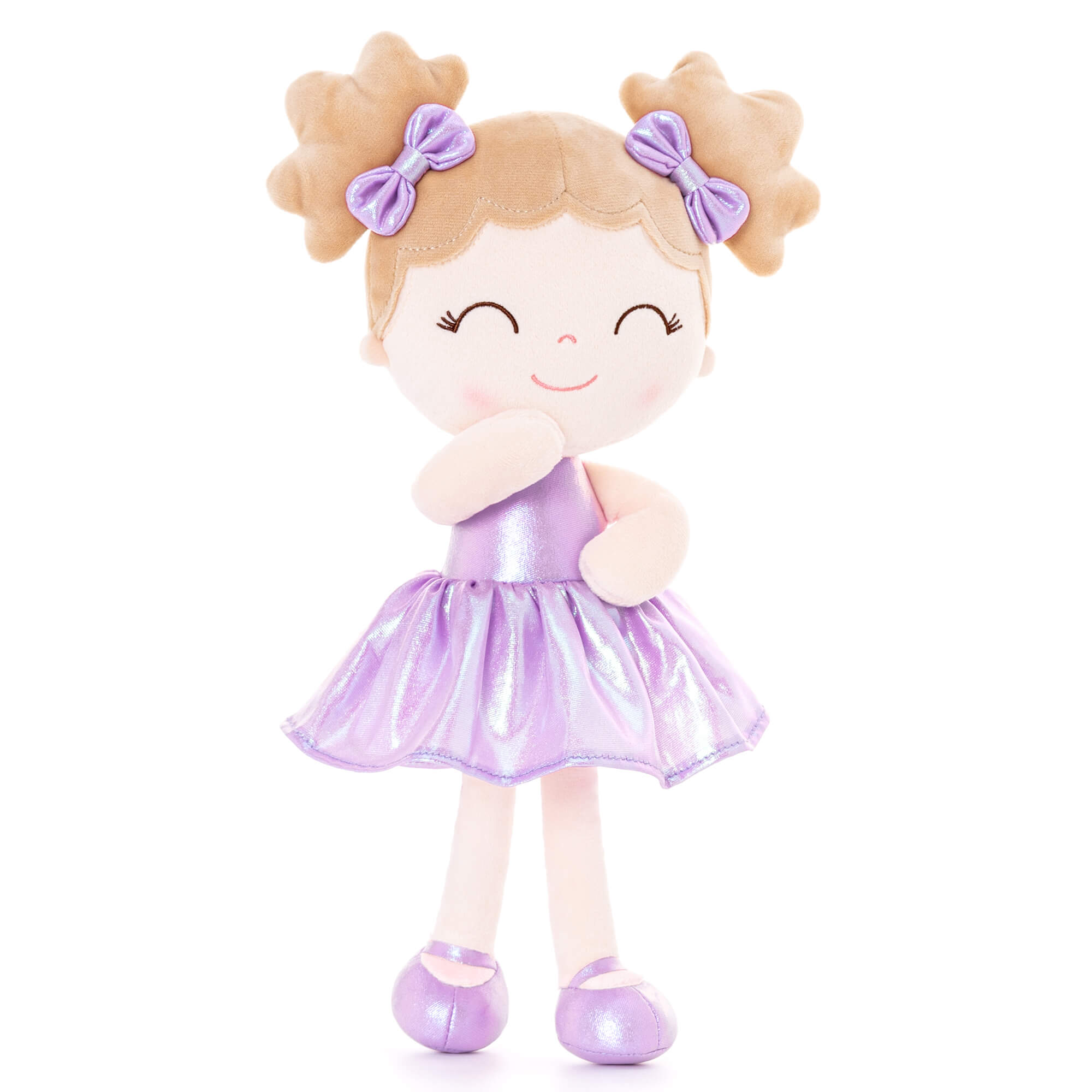 Gloveleya 12-inch Personalized Plush Dolls Curly Haired Iridescent Girls