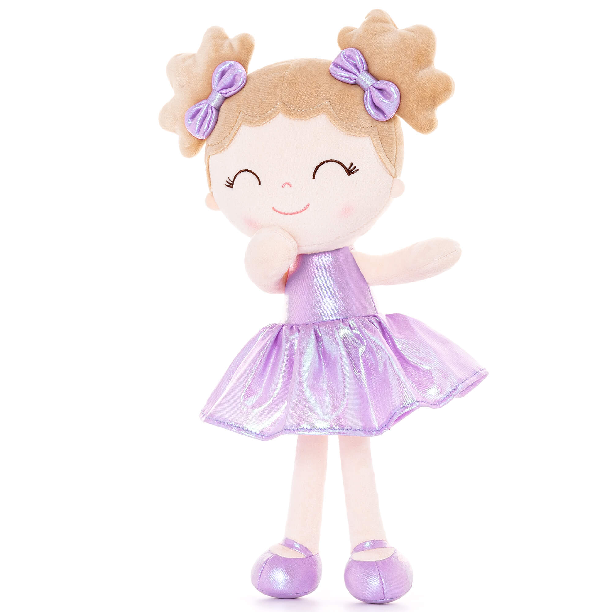 Gloveleya 12-inch Personalized Plush Dolls Curly Haired Iridescent Girls