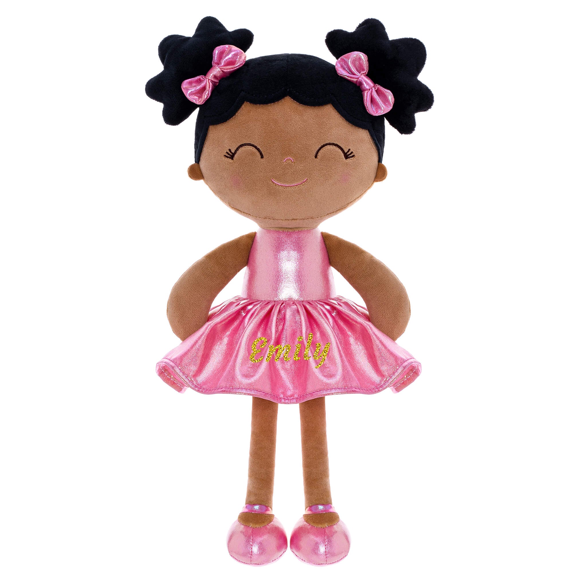 Gloveleya 12-inch Personalized Plush Dolls Curly Haired Iridescent Girls - Tanned Rose