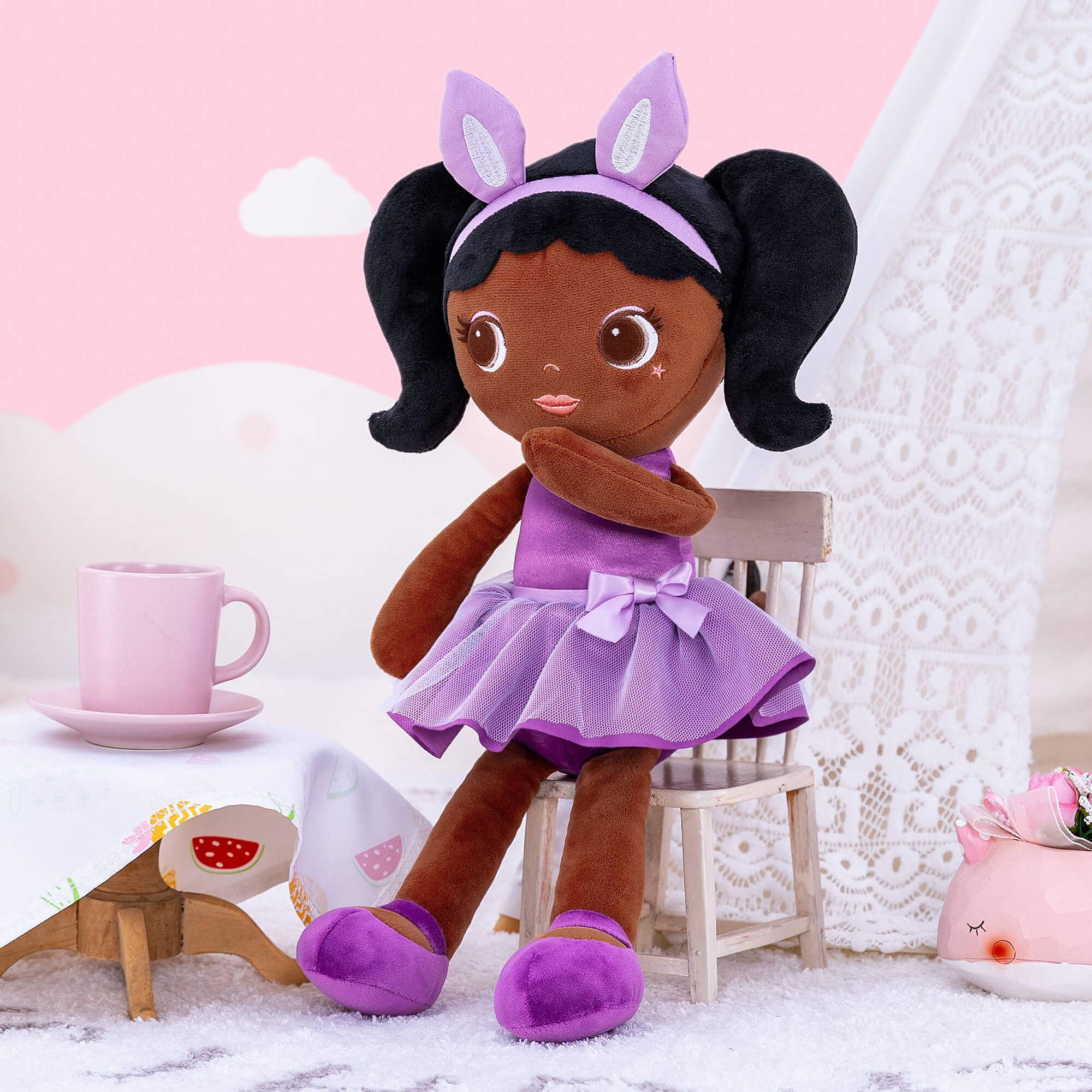 Lazada 17-inch Personalized Magical Princess Dolls Africa American Girls Gifts Brianna - Gloveleya Offical