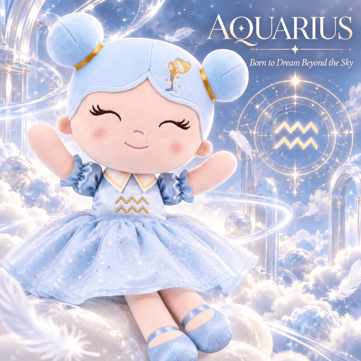 Aquarius Zodiac Doll Gift Set – 17-Inch Birthday Gift for Girls - Gloveleya Official