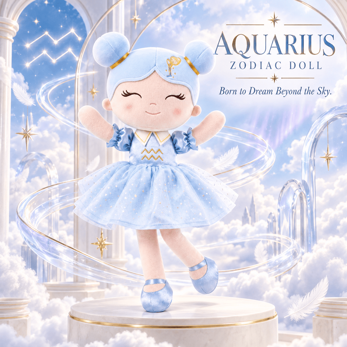 Aquarius Zodiac Doll Gift Set – 17-Inch Birthday Gift for Girls - Gloveleya Official