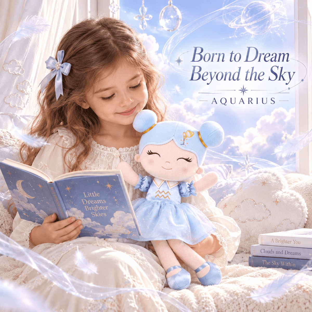 Aquarius Zodiac Doll Gift Set – 17-Inch Birthday Gift for Girls - Gloveleya Official