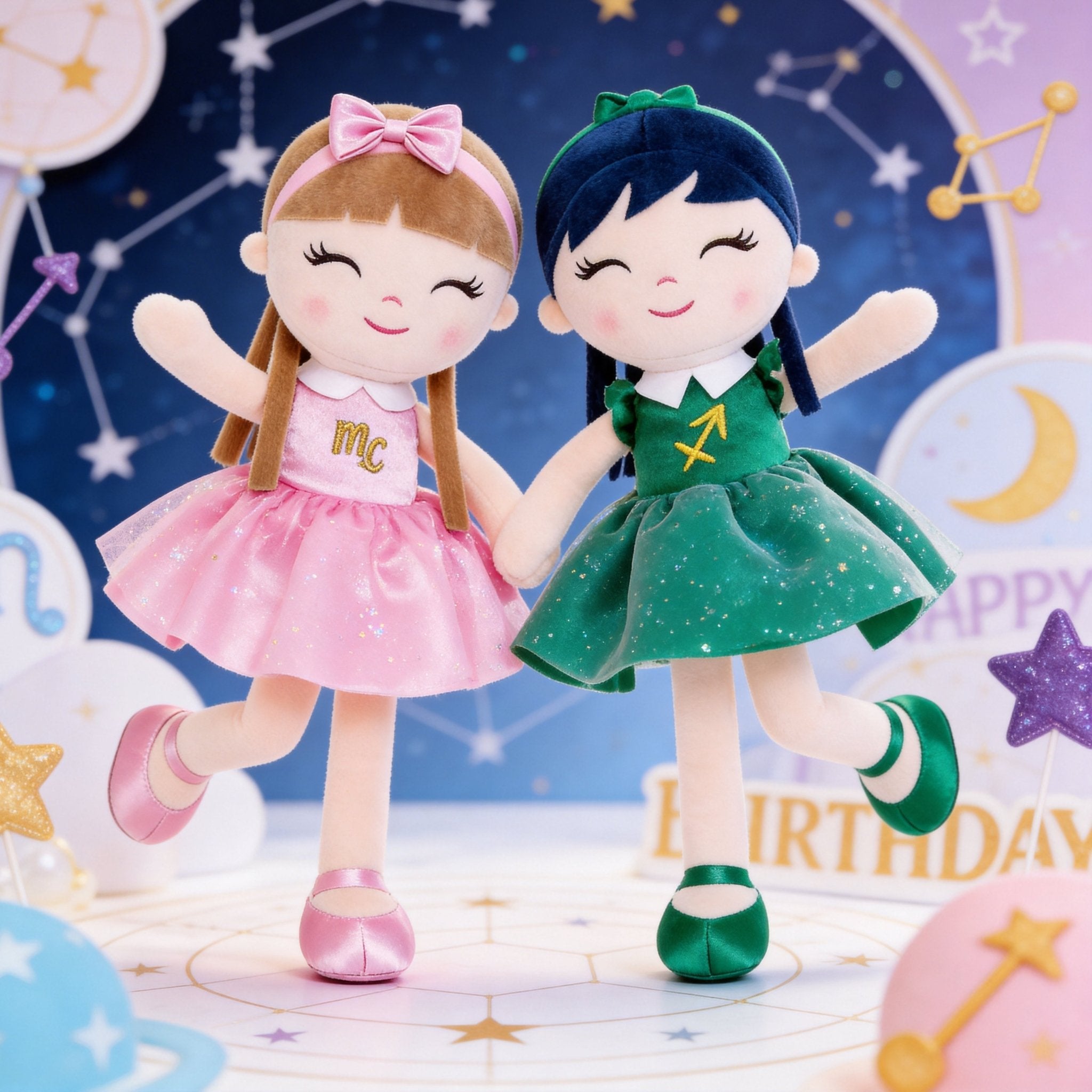 Arteeksdoll Handmade Zodiac Princess Doll - 16" Personalized Astrology Birthday Gift for Girls - Gloveleya Official