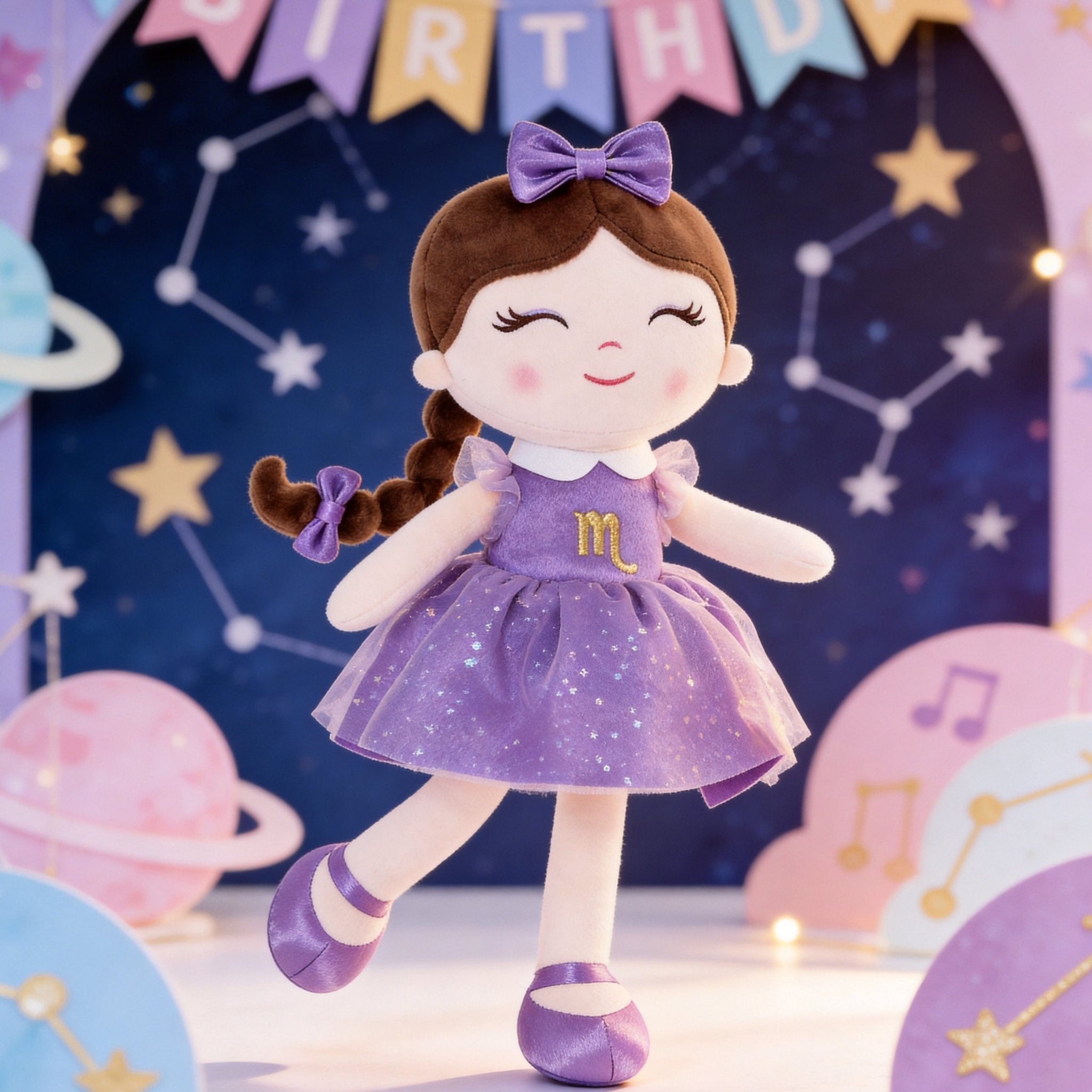 Arteeksdoll Handmade Zodiac Princess Doll - 16" Personalized Astrology Birthday Gift for Girls - Gloveleya Official