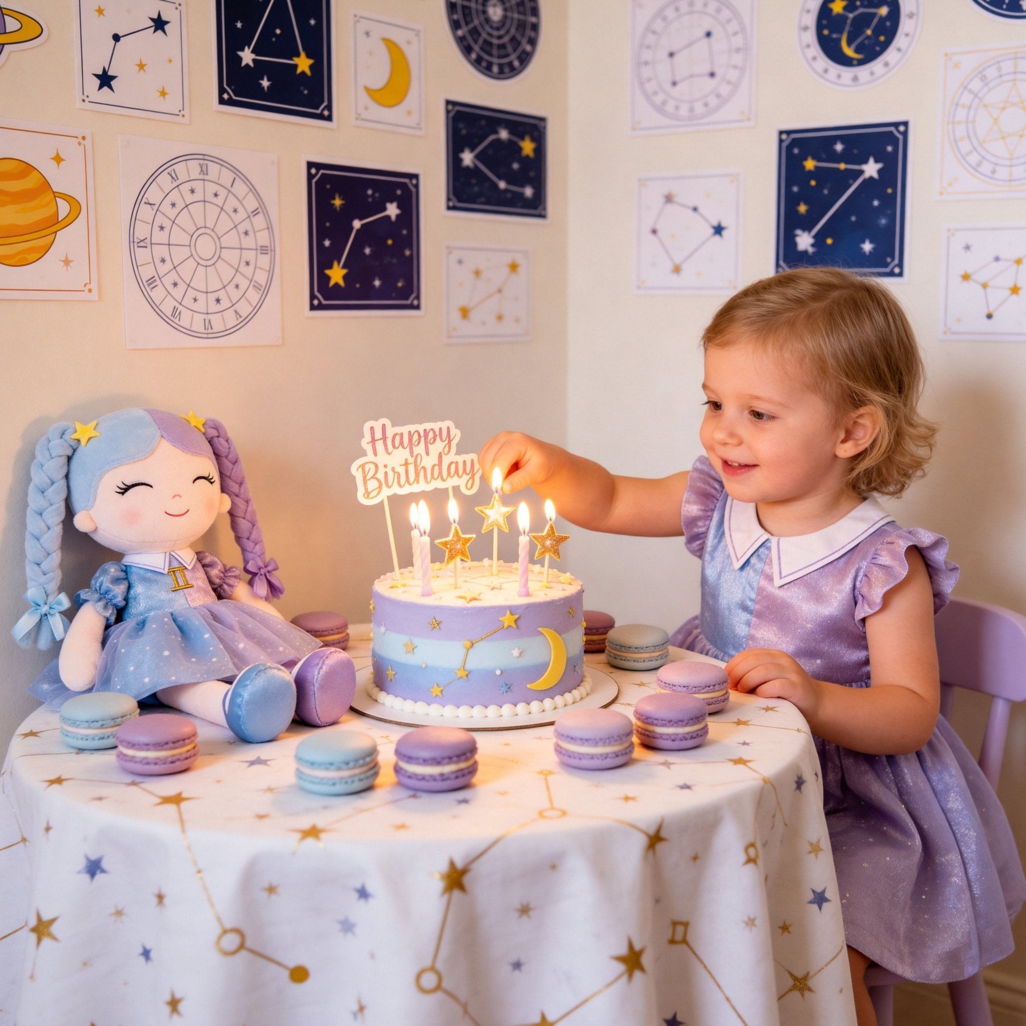 Arteeksdoll Handmade Zodiac Princess Doll - 16" Personalized Astrology Birthday Gift for Girls - Gloveleya Official