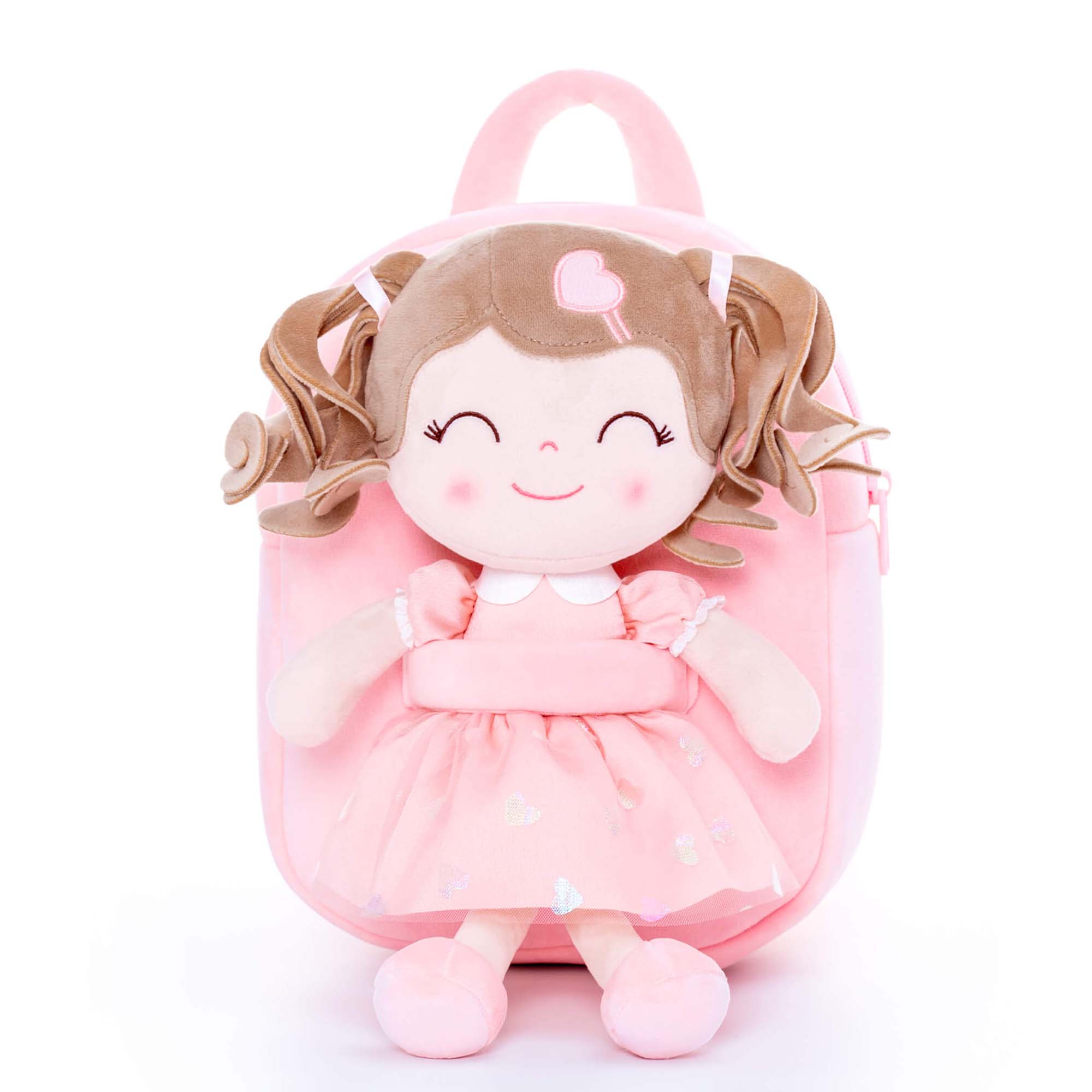 [Auto 20% OFF] Personalized 9 - inch Plush Curly Girl Dolls Backpack - Gloveleya Official