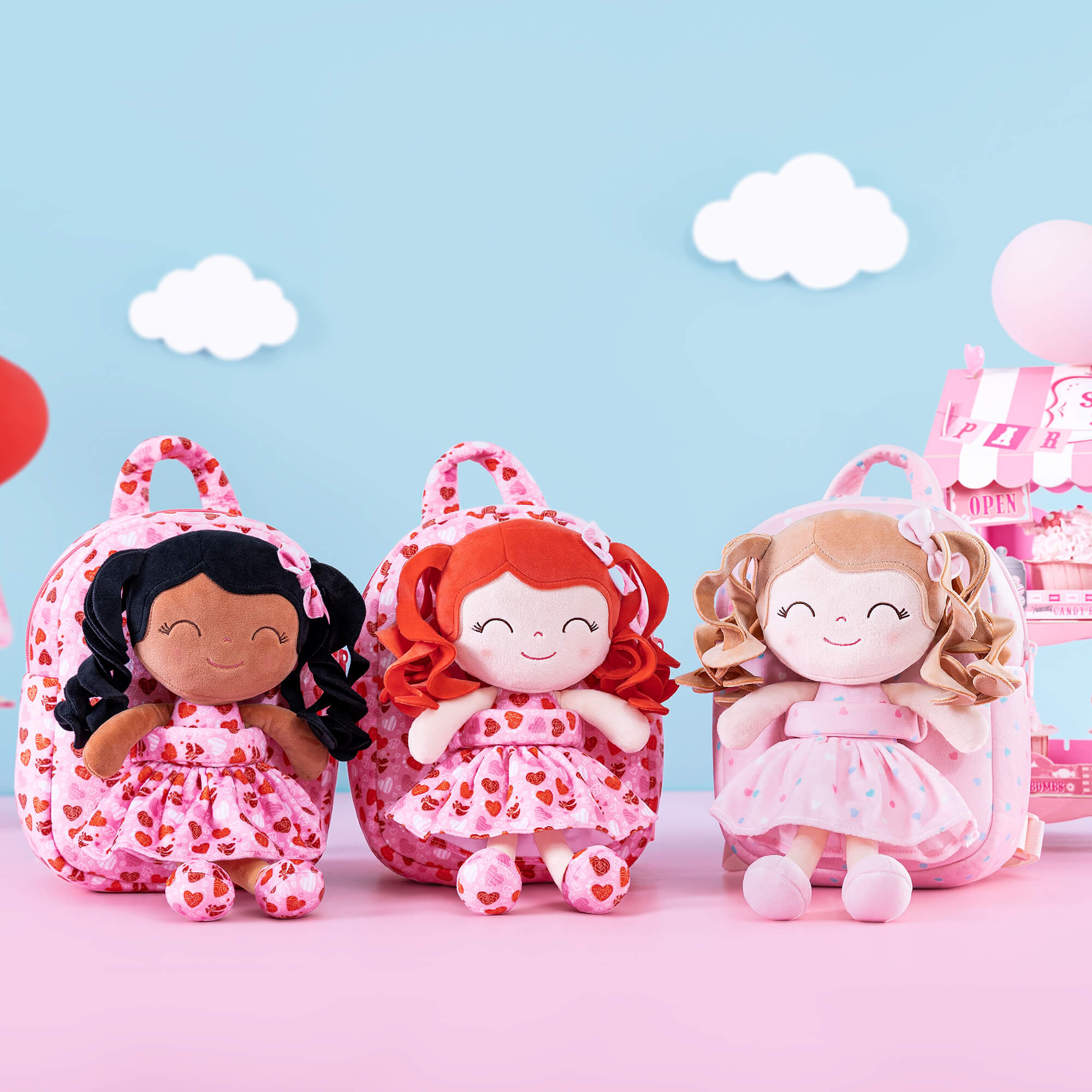 [Auto 20% OFF] Personalized 9 - inch Plush Curly Girl Dolls Backpack - Gloveleya Official