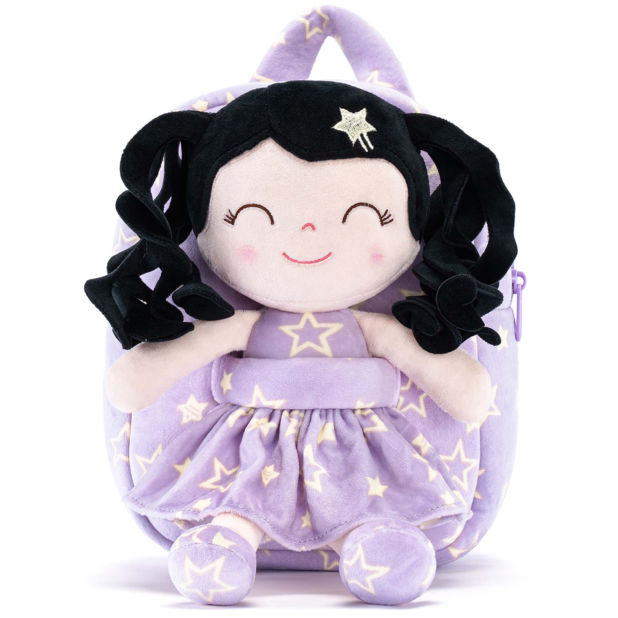 [Auto 20% OFF] Personalized 9 - inch Plush Curly Girl Dolls Backpack - Gloveleya Official