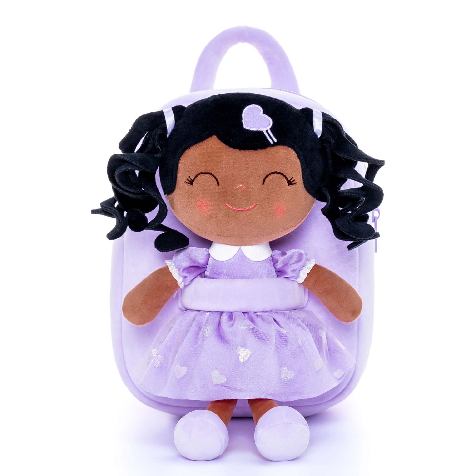 [Auto 20% OFF] Personalized 9 - inch Plush Curly Girl Dolls Backpack - Gloveleya Official