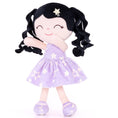 Load image into Gallery viewer, Personalized Gloveleya Curly Dolls Black Hair with Purple Star Dress 12inches(30CM) - Gloveleya Offical

