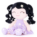 Load image into Gallery viewer, Personalized Gloveleya Curly Dolls Black Hair with Purple Star Dress 12inches(30CM) - Gloveleya Offical
