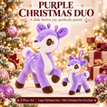 Load image into Gallery viewer, Purple Christmas deer plush and matching mini deer keychain set
