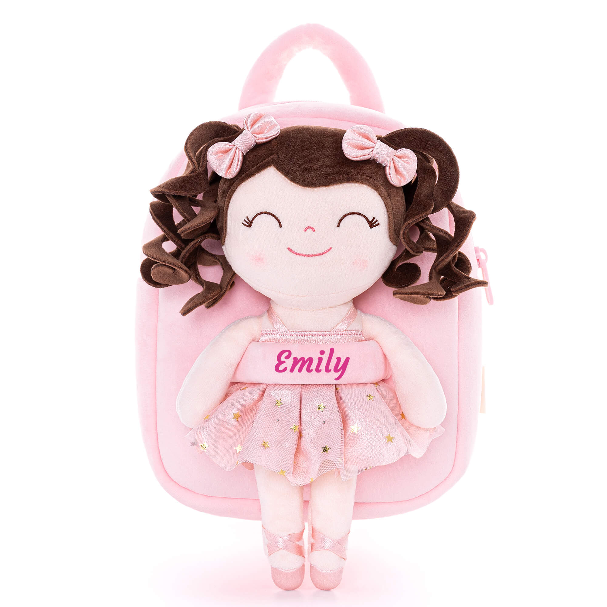 Personalized Curly Ballet Girl Dolls Backpack Series Ballet Dream