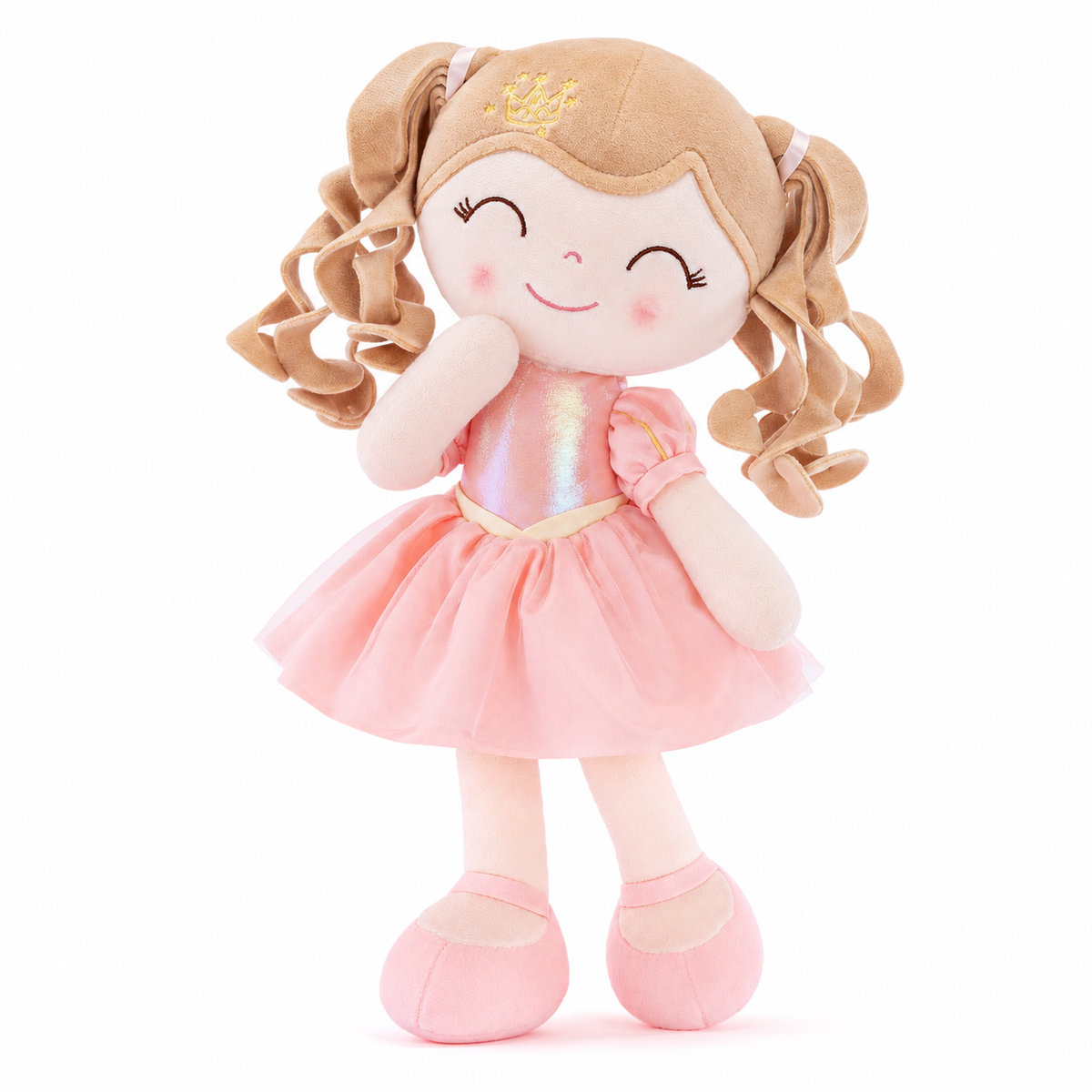 Personalized 16-inch Gloveleya Crown Princess Doll – Custom Pink Princess