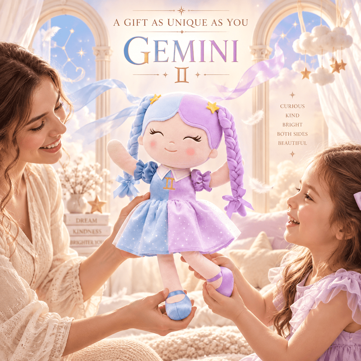 Gemini Zodiac Doll Gift Set – 17-Inch Birthday Gift for Girls - Gloveleya Official