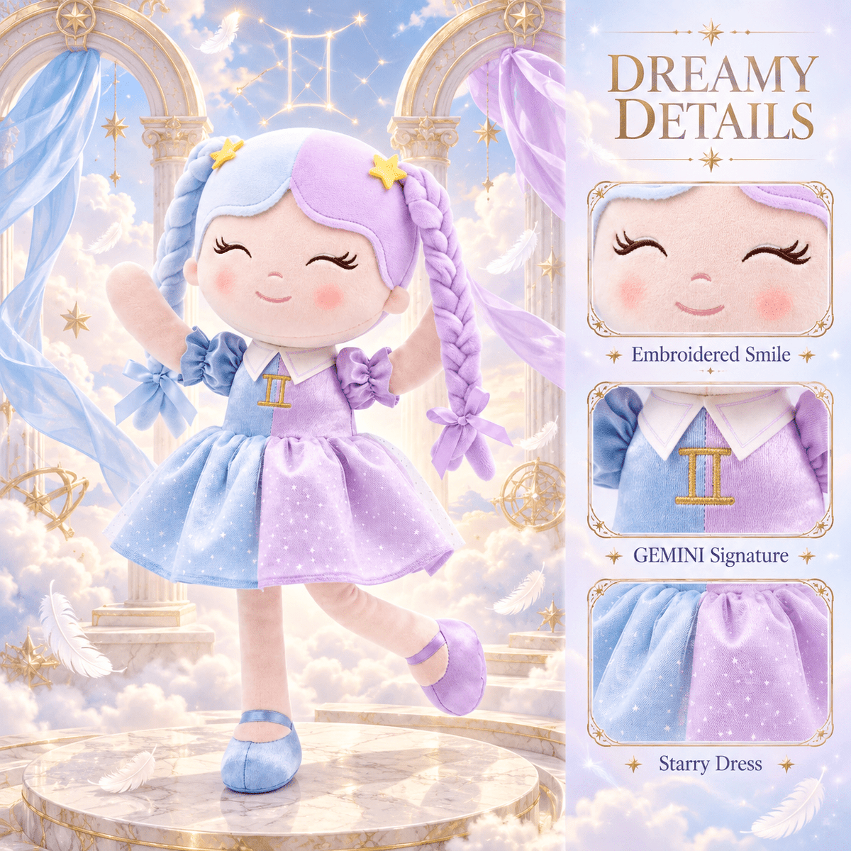 Gemini Zodiac Doll Gift Set – 17-Inch Birthday Gift for Girls - Gloveleya Official