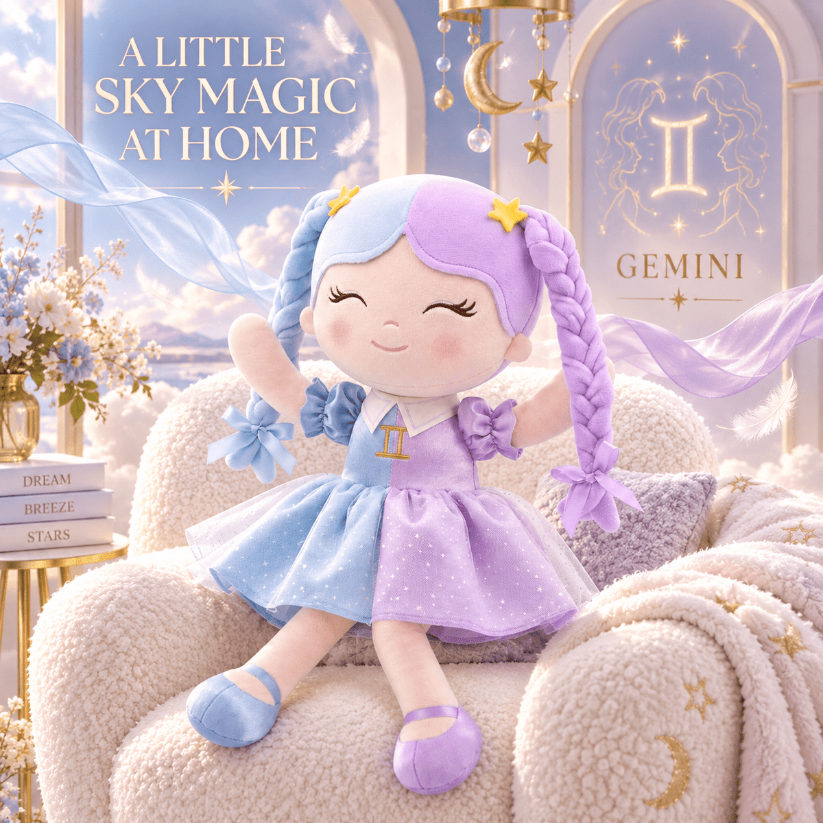 Gemini Zodiac Doll Gift Set – 17-Inch Birthday Gift for Girls - Gloveleya Official