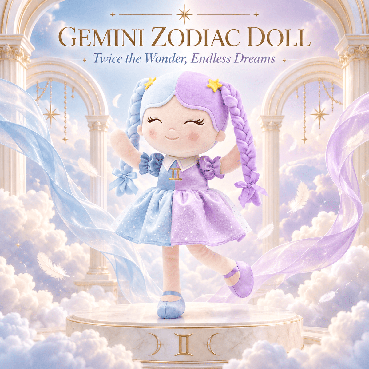 Gemini Zodiac Doll Gift Set – 17-Inch Birthday Gift for Girls - Gloveleya Official