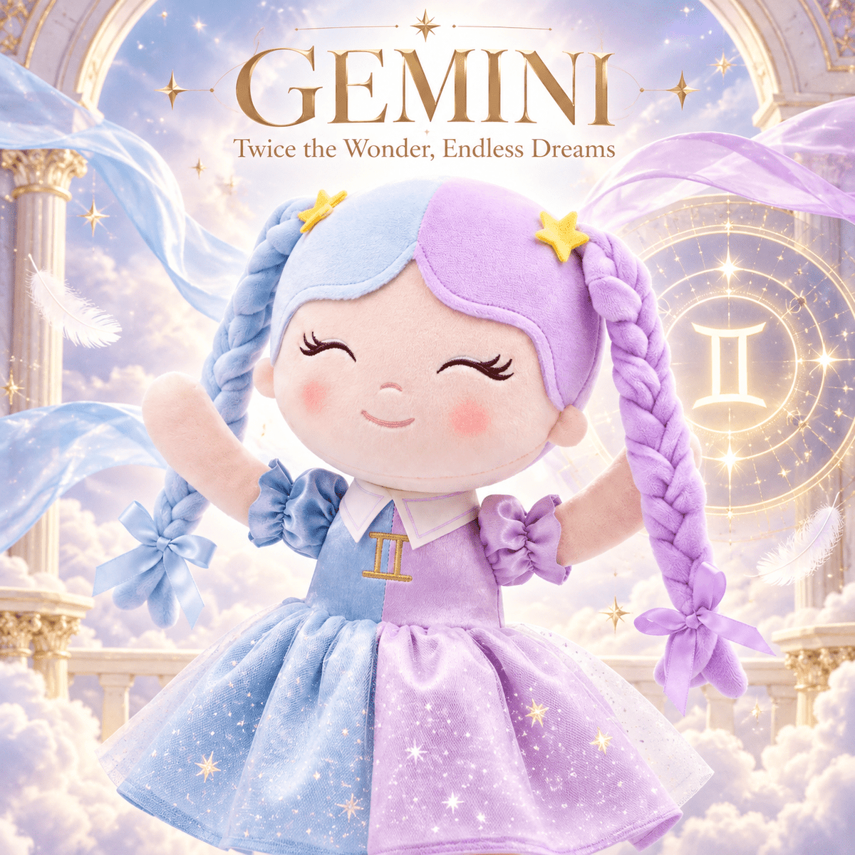 Gemini Zodiac Doll Gift Set – 17-Inch Birthday Gift for Girls - Gloveleya Official