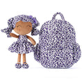 Load image into Gallery viewer, Gloveleya 11 - inch Toddler Girl Backpack Fashion Plush Kindergarten Backpacks with 12 - inch Curly Hair Purple Leopard Skirt Doll Tanned - Gloveleya Official
