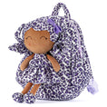 Load image into Gallery viewer, Gloveleya 11 - inch Toddler Girl Backpack Fashion Plush Kindergarten Backpacks with 12 - inch Curly Hair Purple Leopard Skirt Doll Tanned - Gloveleya Official
