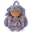 Load image into Gallery viewer, Gloveleya 11 - inch Toddler Girl Backpack Fashion Plush Kindergarten Backpacks with 12 - inch Curly Hair Purple Leopard Skirt Doll Tanned - Gloveleya Official
