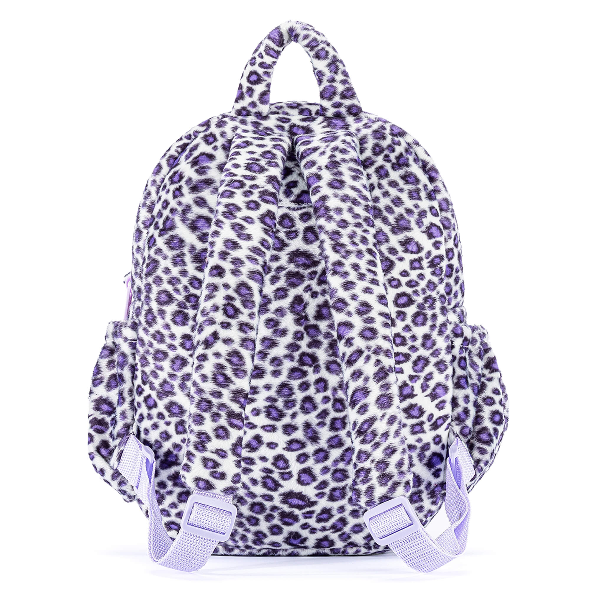 Gloveleya 11 - inch Toddler Girl Backpack Fashion Plush Kindergarten Backpacks with 12 - inch Curly Hair Purple Leopard Skirt Doll Tanned - Gloveleya Official