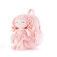 Charger l'image dans la visionneuse de la galerie, Gloveleya 11 - inch Toddler Girl Backpack Plush Kindergarten Backpacks with 12 - inch Curly Hair Ironing Silver Heart Doll Coral - Gloveleya Official
