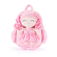 Load image into Gallery viewer, Gloveleya 11 - inch Toddler Girl Backpack Plush Kindergarten Backpacks with 12 - inch Curly Hair Ironing Silver Heart Doll Rose - Gloveleya Official
