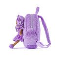 Charger l'image dans la visionneuse de la galerie, Gloveleya 11 - inch Toddler Girl Backpack Plush Kindergarten Backpacks with 12 - inch Curly Hair Ironing Silver Heart Doll Tanned Skin Purple - Gloveleya Official
