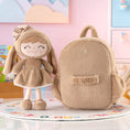 Charger l'image dans la visionneuse de la galerie, Gloveleya 11 - inch Toddler Girl Backpack Snow Ferret Kindergarten Backpacks with 12 - inch Brown Bunny Doll - Gloveleya Official
