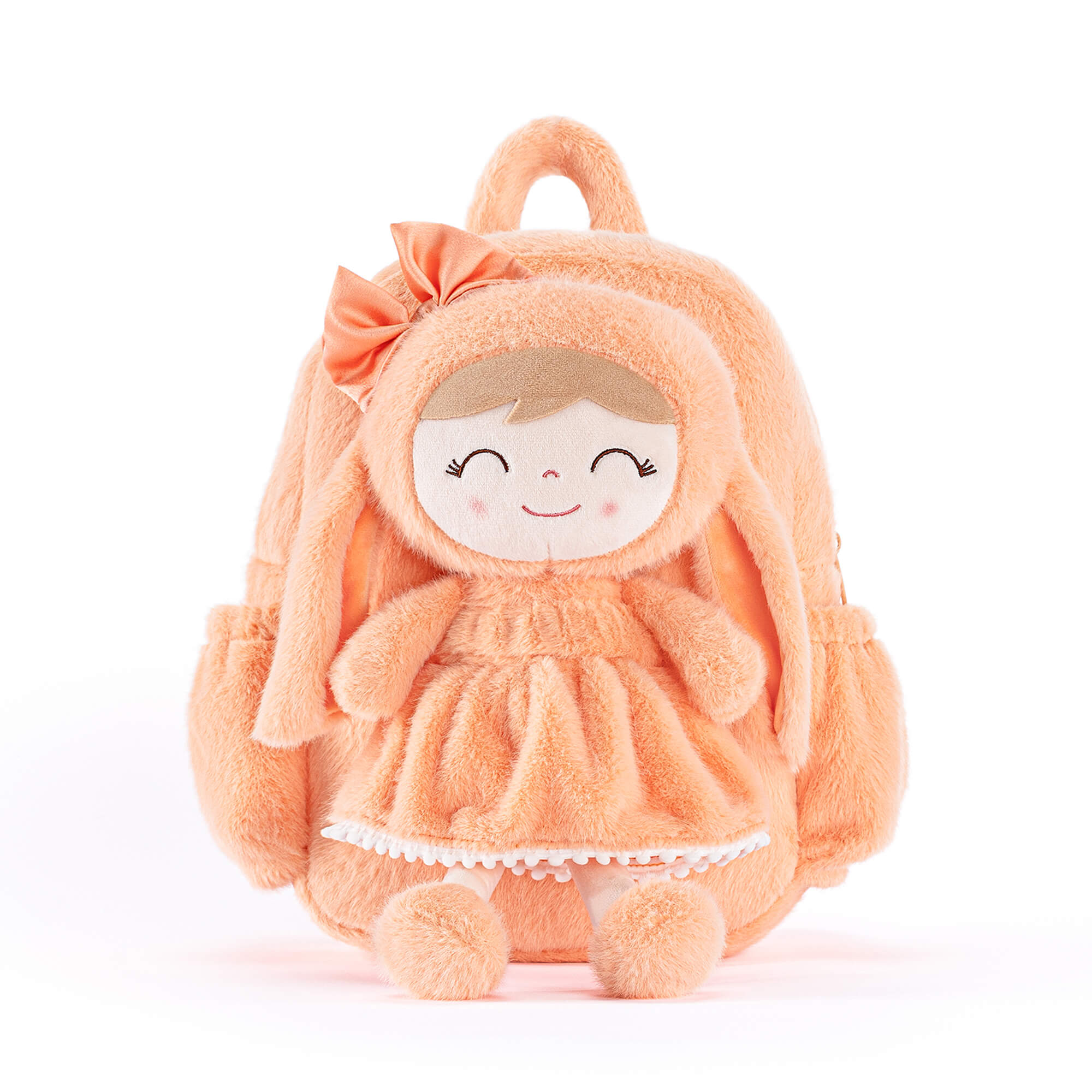 Gloveleya 11 - inch Toddler Girl Backpack Snow Ferret Kindergarten Backpacks with 12 - inch Orange Bunny Doll - Gloveleya Official