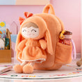 Charger l'image dans la visionneuse de la galerie, Gloveleya 11 - inch Toddler Girl Backpack Snow Ferret Kindergarten Backpacks with 12 - inch Orange Bunny Doll - Gloveleya Official
