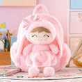 Charger l'image dans la visionneuse de la galerie, Gloveleya 11 - inch Toddler Girl Backpack Snow Ferret Kindergarten Backpacks with 12 - inch Pink Bunny Doll - Gloveleya Official
