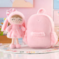 Charger l'image dans la visionneuse de la galerie, Gloveleya 11 - inch Toddler Girl Backpack Snow Ferret Kindergarten Backpacks with 12 - inch Pink Bunny Doll - Gloveleya Official
