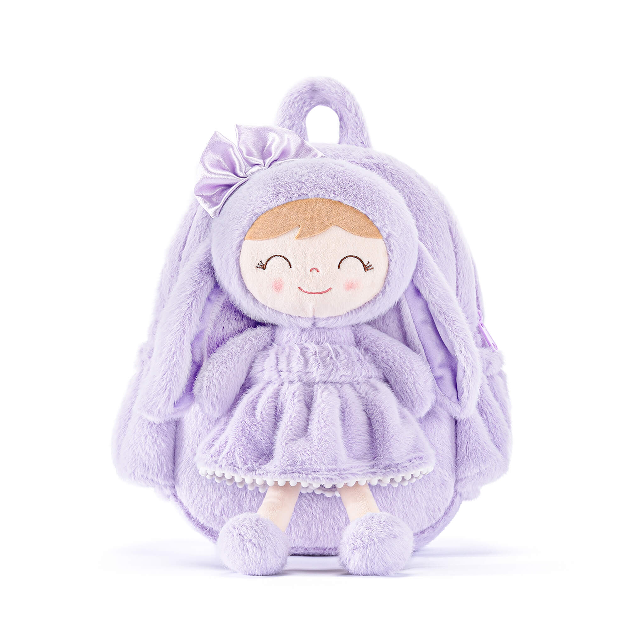 Gloveleya 11 - inch Toddler Girl Backpack Snow Ferret Kindergarten Backpacks with 12 - inch Purple Bunny Doll - Gloveleya Official