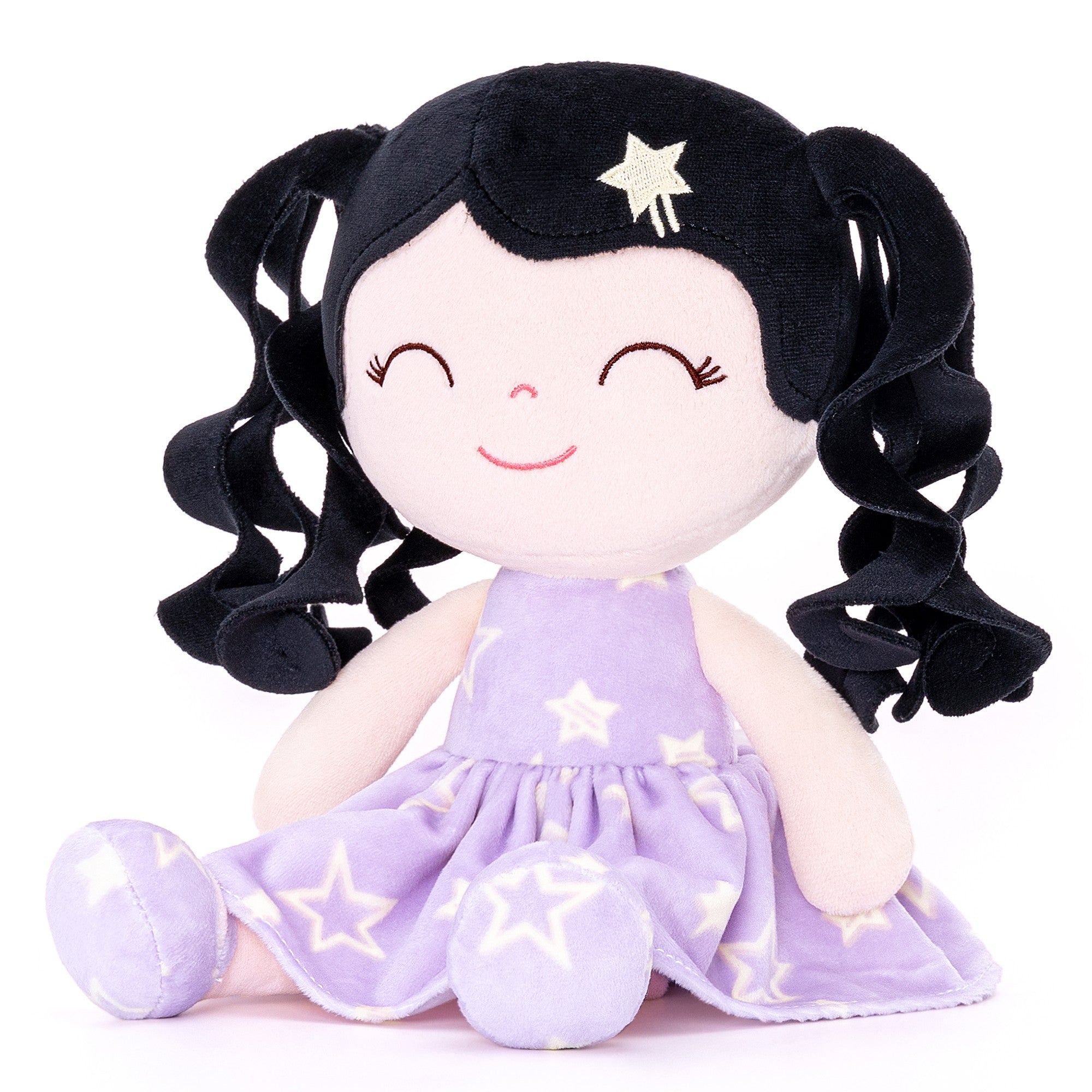 Gloveleya 12 - inch Curly Hair Baby Star Dress Doll Black Purple - Gloveleya Official