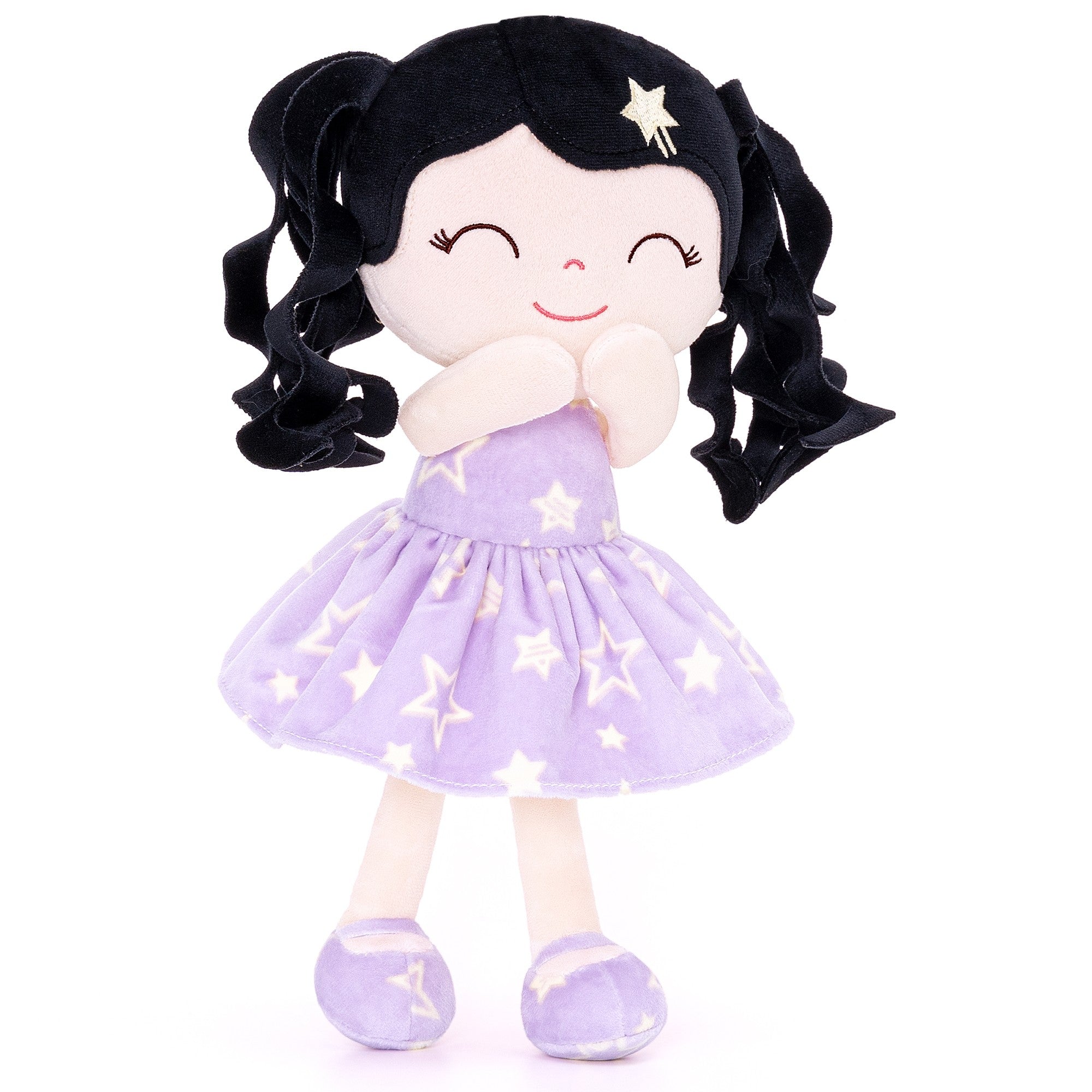 Gloveleya 12 - inch Curly Hair Baby Star Dress Doll Black Purple - Gloveleya Official