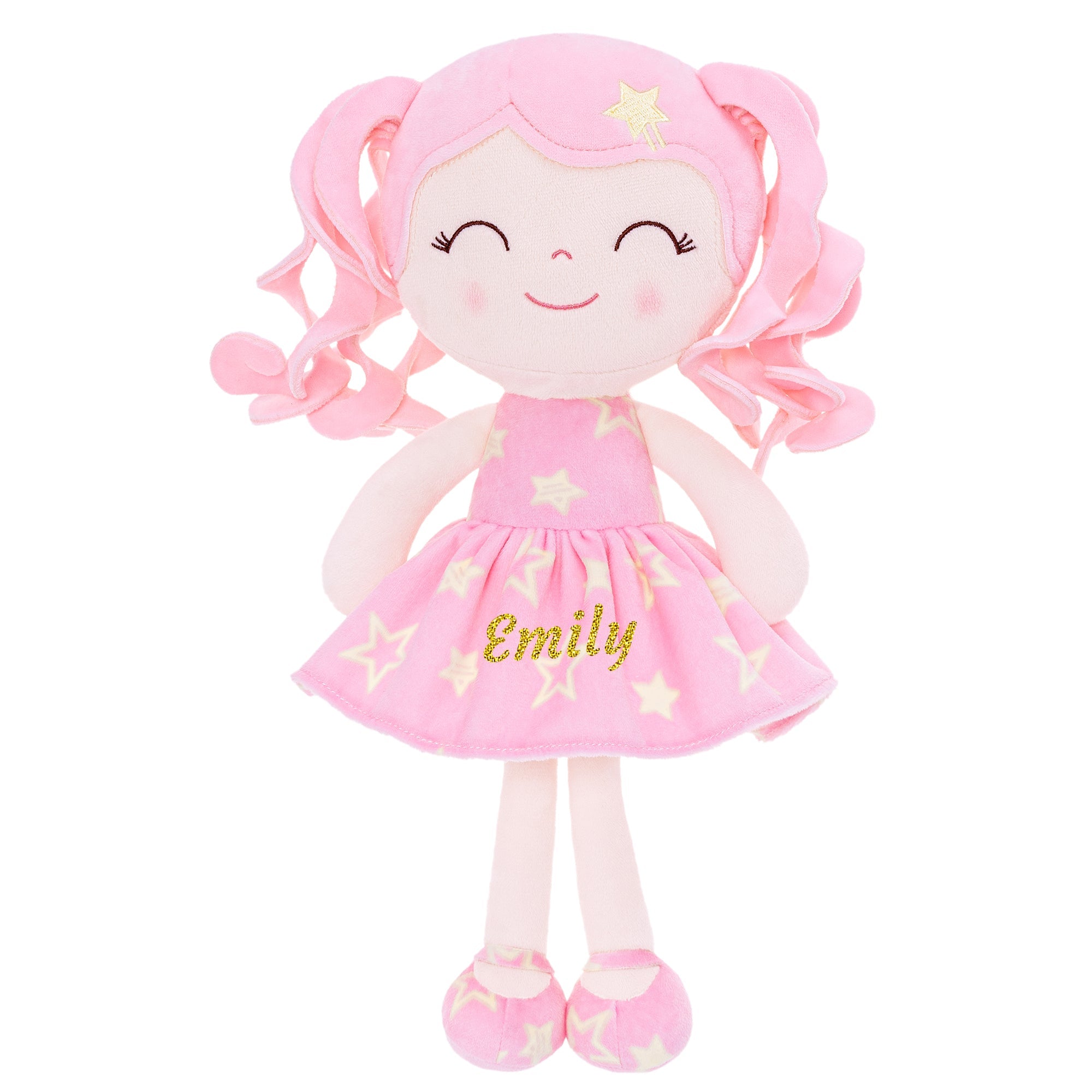 Gloveleya 12 - inch Curly Hair Baby Star Dress Doll Pink - Gloveleya Official