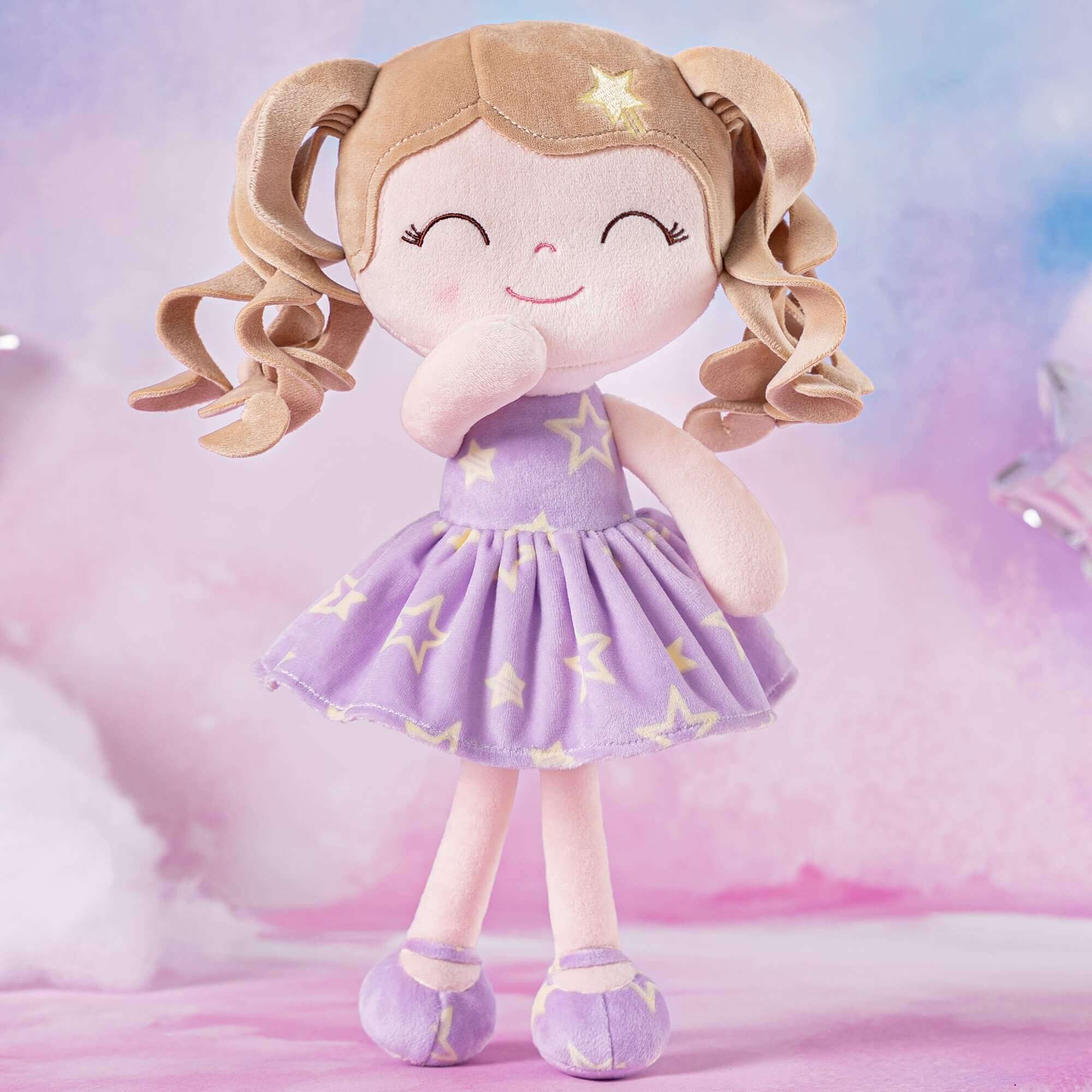 Gloveleya 12 - inch Curly Hair Baby Star Dress Doll Purple - Gloveleya Official