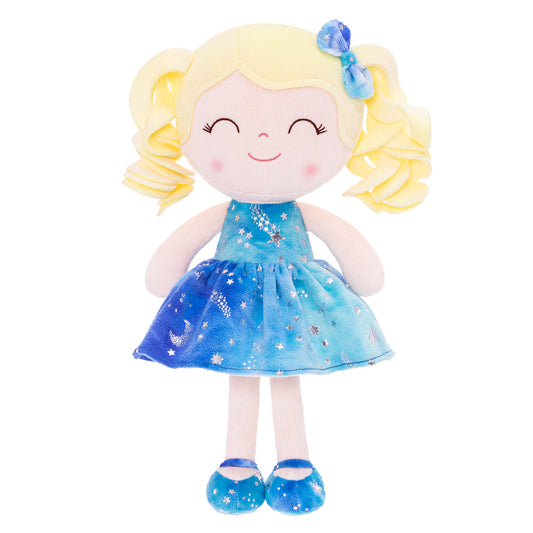 Gloveleya 12 - inch Curly Hair Bronzing Dolls Gradient Blue Stars Skirt - Light Skin - Gloveleya Official