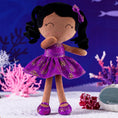 Load image into Gallery viewer, Gloveleya 12 - inch Curly Hair Glitter Dolls Purple Skirt - Dark Skin - Gloveleya Official
