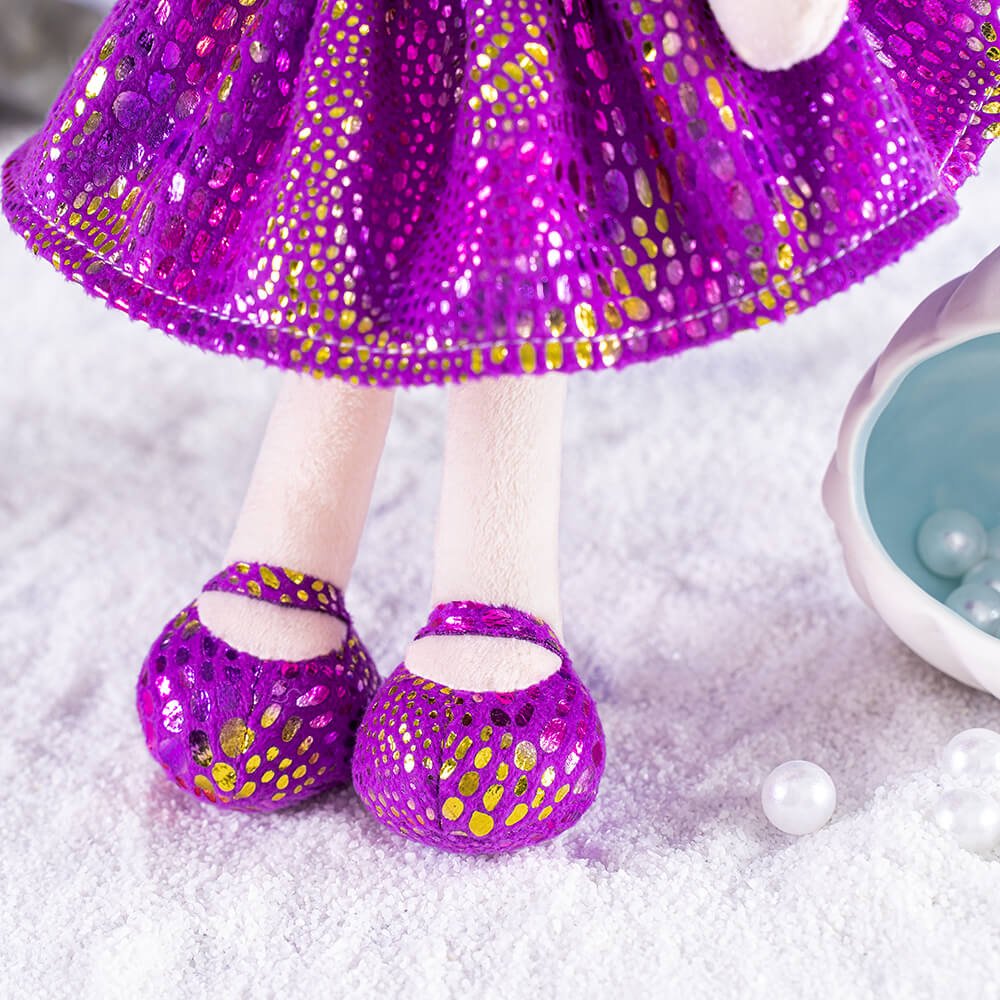 Gloveleya 12 - inch Curly Hair Glitter Dolls Purple Skirt - Light Skin - Gloveleya Official