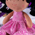 Load image into Gallery viewer, Gloveleya 12 - inch Curly Hair Glitter Dolls Rose Skirt - Dark Skin - Gloveleya Official
